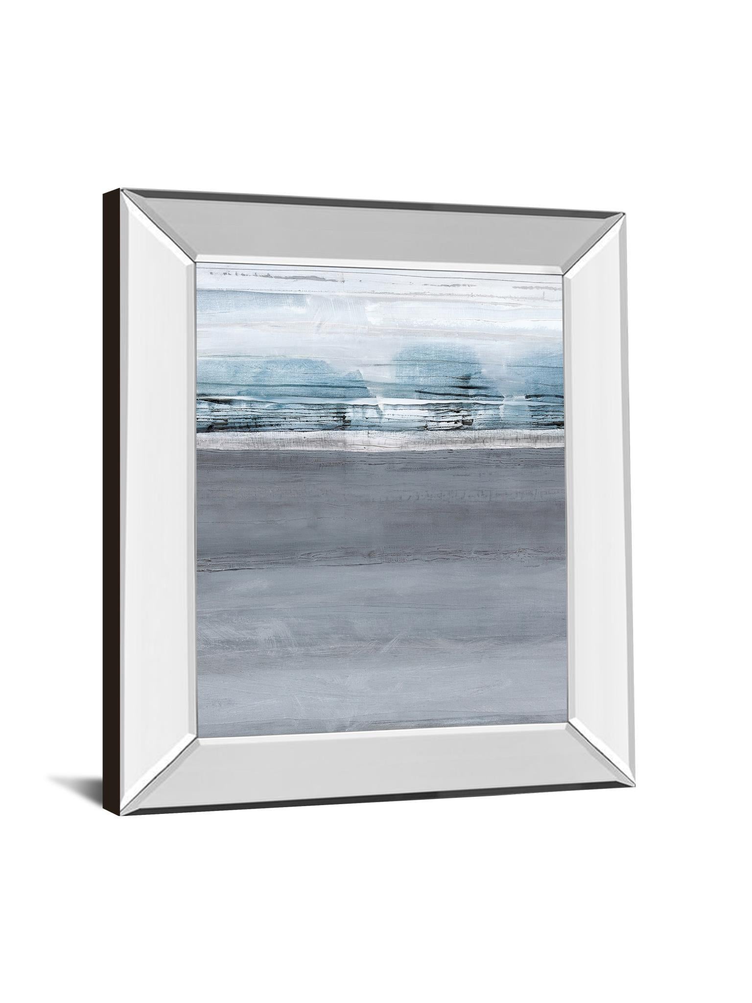 Snowy Tracks By Sims - Mirror Framed Print Wall Art - Dark Gray Classy Art