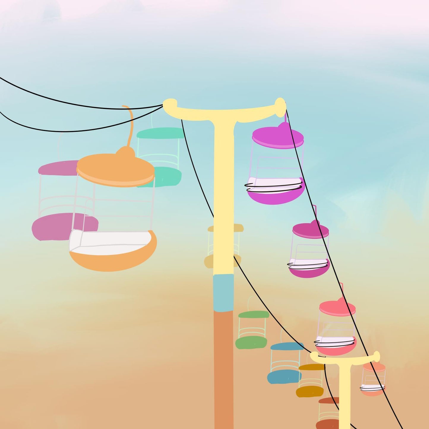 Sky Ride By Ashley Singleton - Orange Classy Art