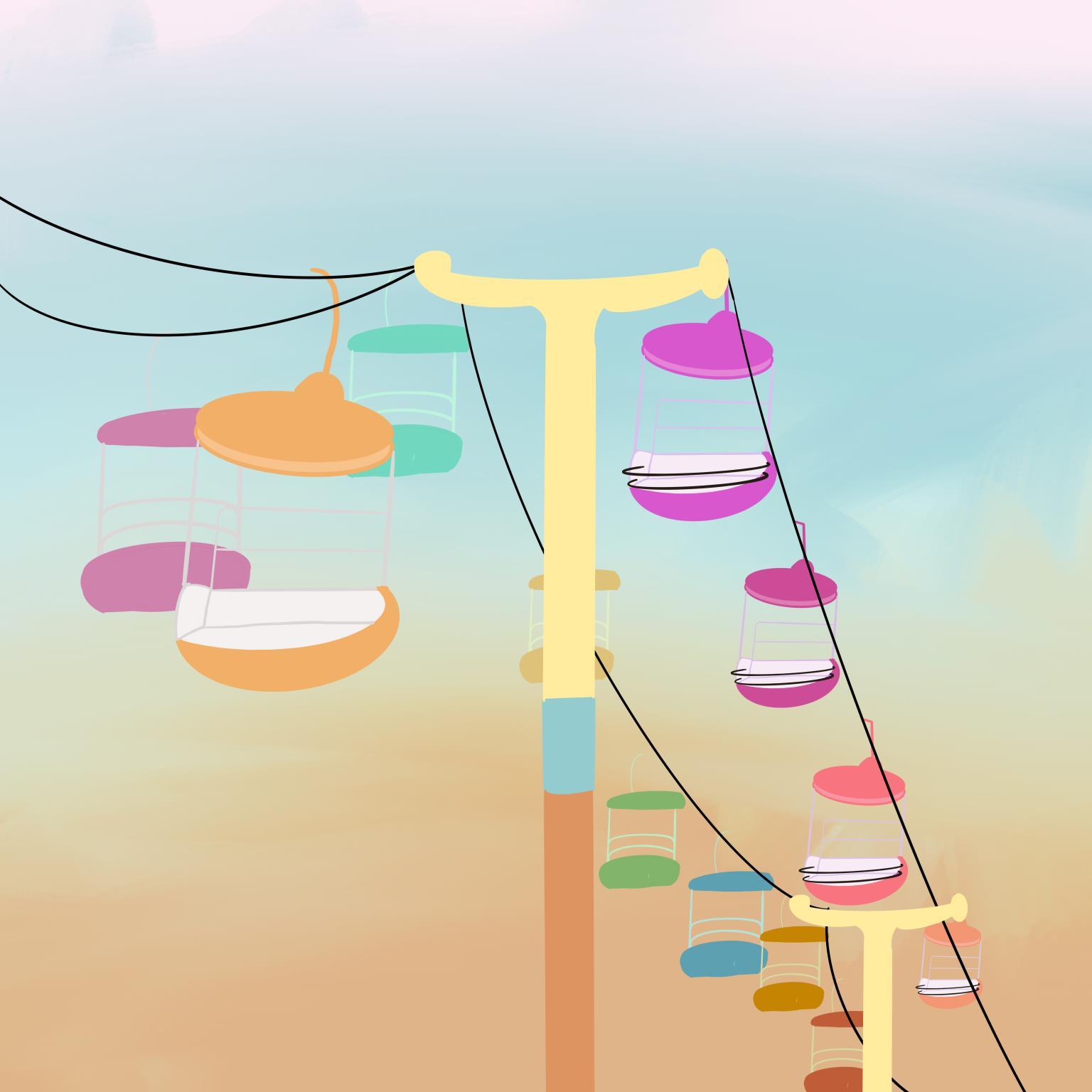 Sky Ride By Ashley Singleton - Orange Classy Art