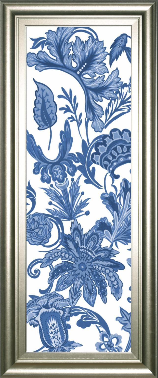 18x42 Indigo Chintz V By Melissa Wang - Blue Classy Art