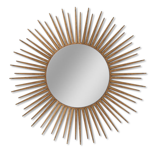 29x29 Metal Wall Mirror - Light Brown Classy Art