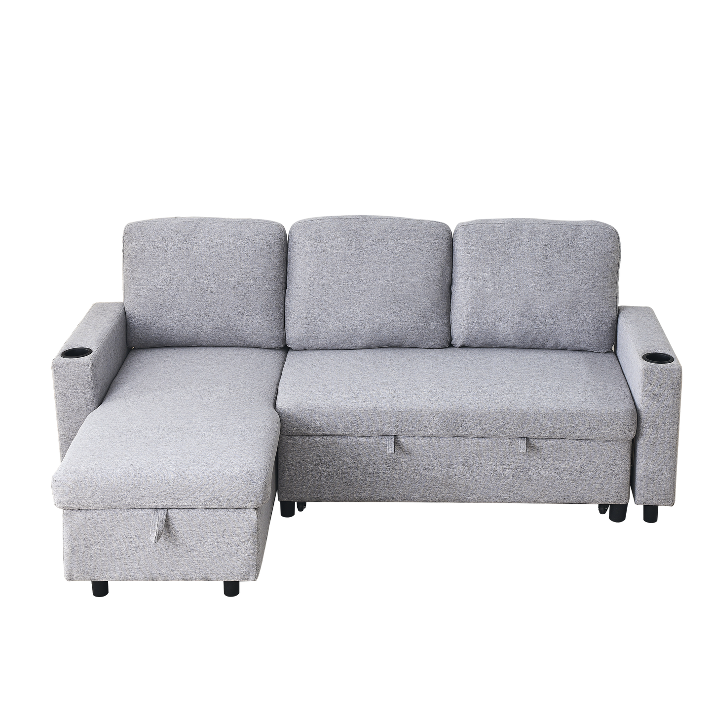 FX78.7"Comfortable Linen L-Shaped Combo Sofa Sofa Bed, Living Room Furniture Sets for Tight Spaces, Reversible Sleeper Combo Sofa with Pullout Bed,Reversible Sofa Bed for Living Room, Office, Apartmen House to Home Furnishings LLC