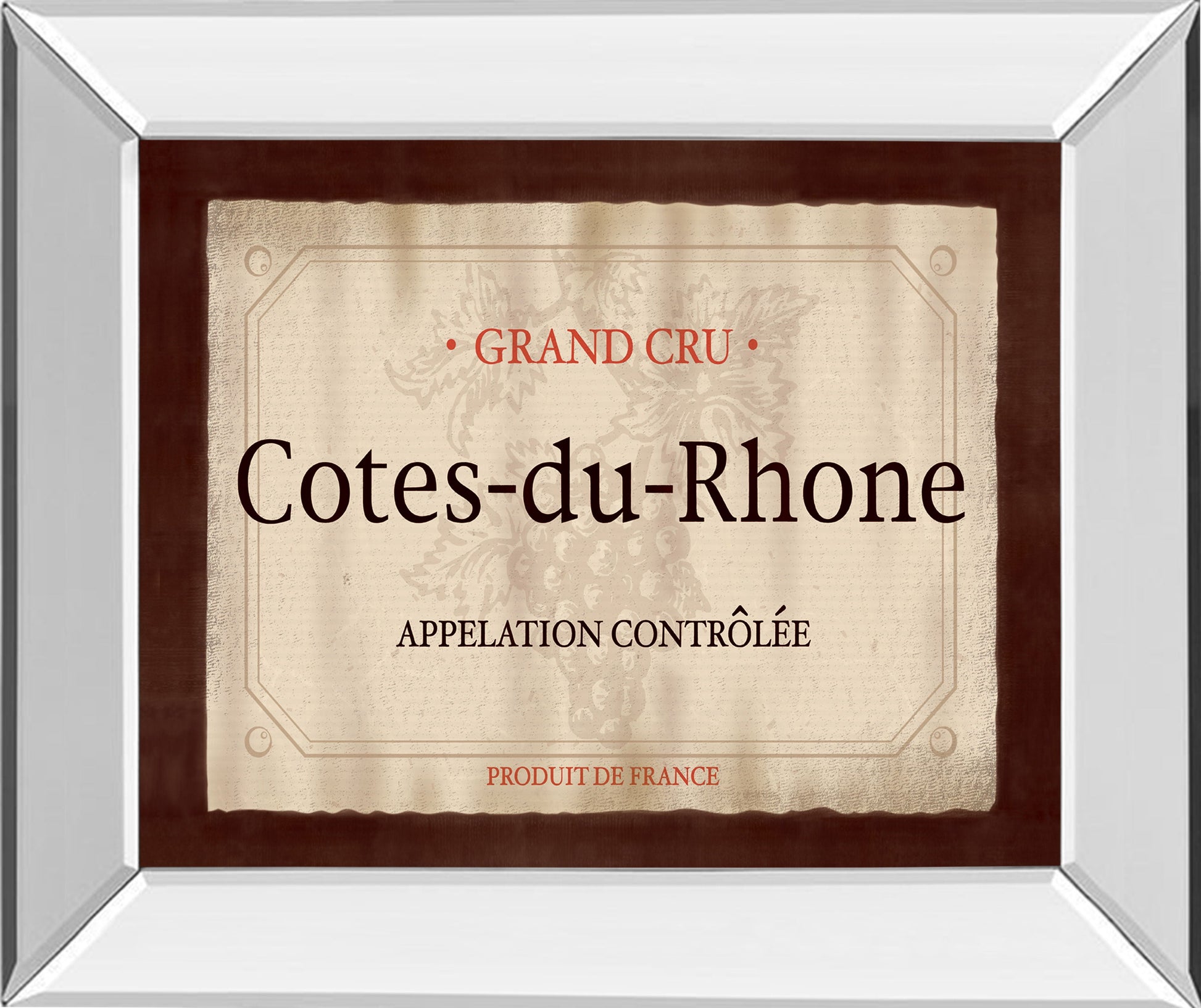 Cote Du Rhone By Paola Viveiros - Mirror Framed Print Wall Art - White Classy Art