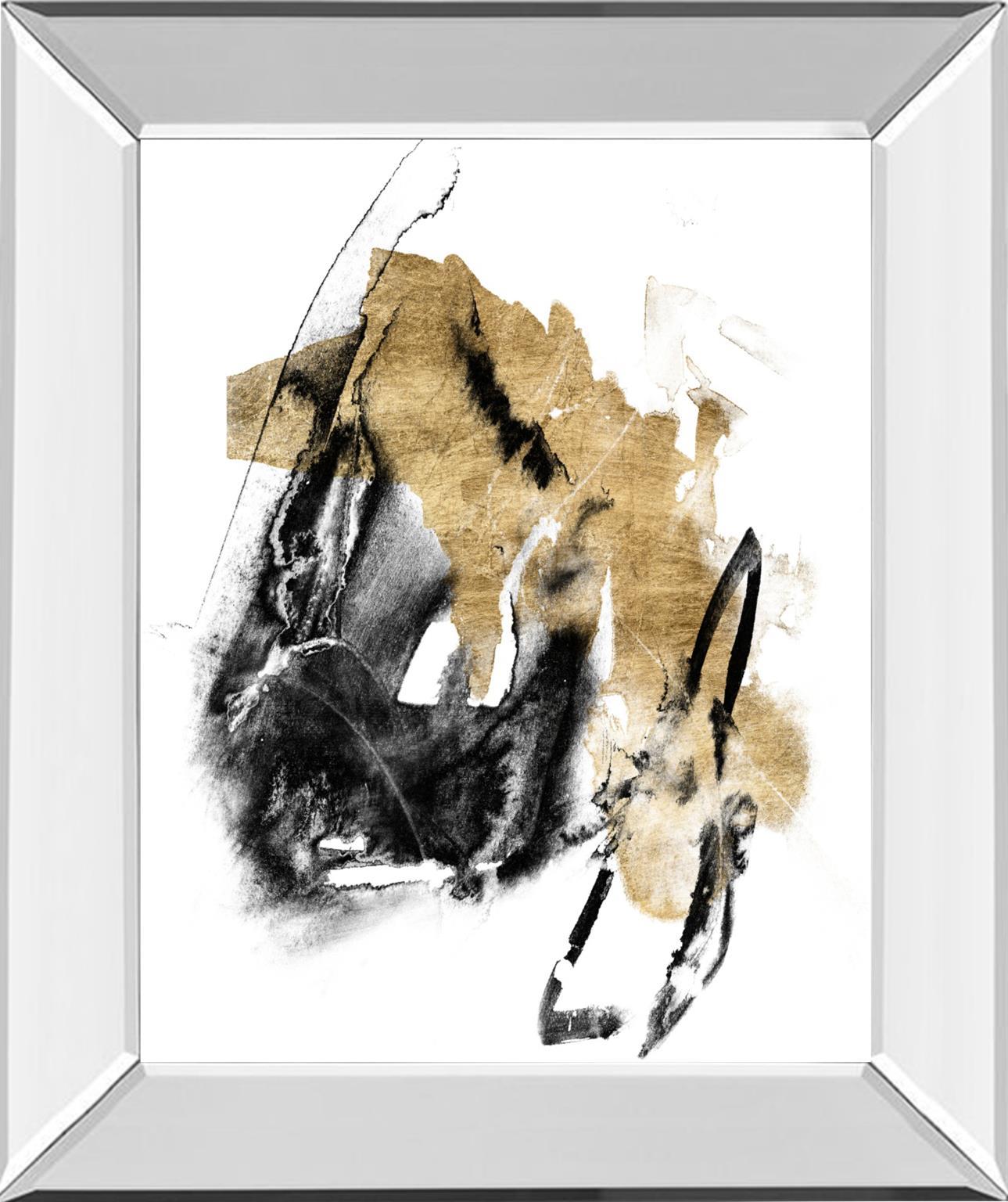 Black & Gold Splash IV By Jennifer Goldberger - Black Classy Art