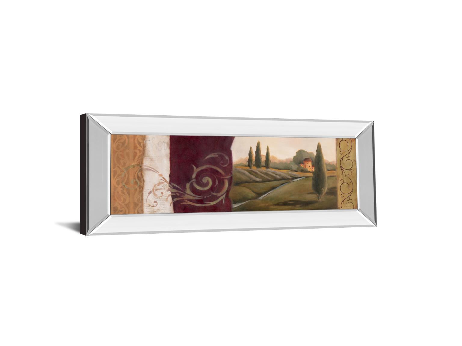 Tuscan Scene I - Mirror Framed Print Wall Art - Red Classy Art