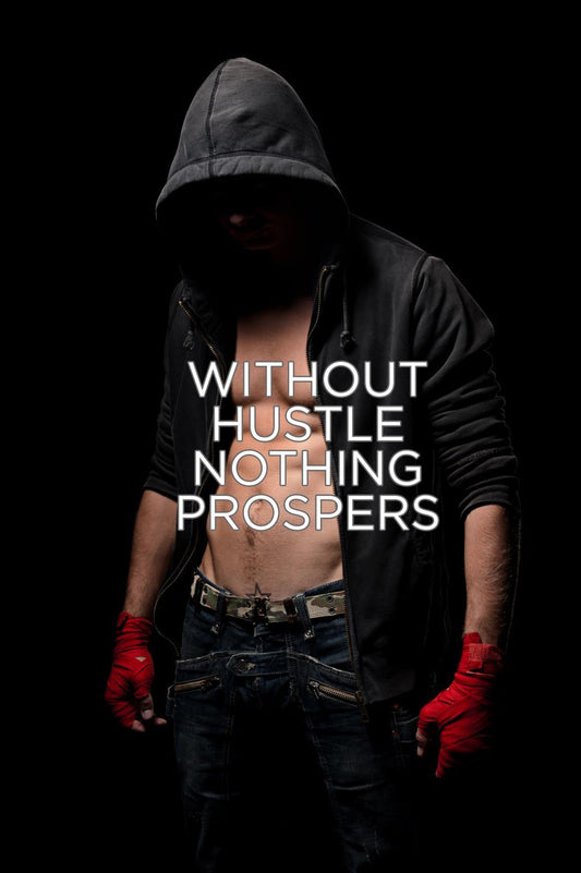 Tempered Glass With Foil - Hustle Prosper - Black Classy Art