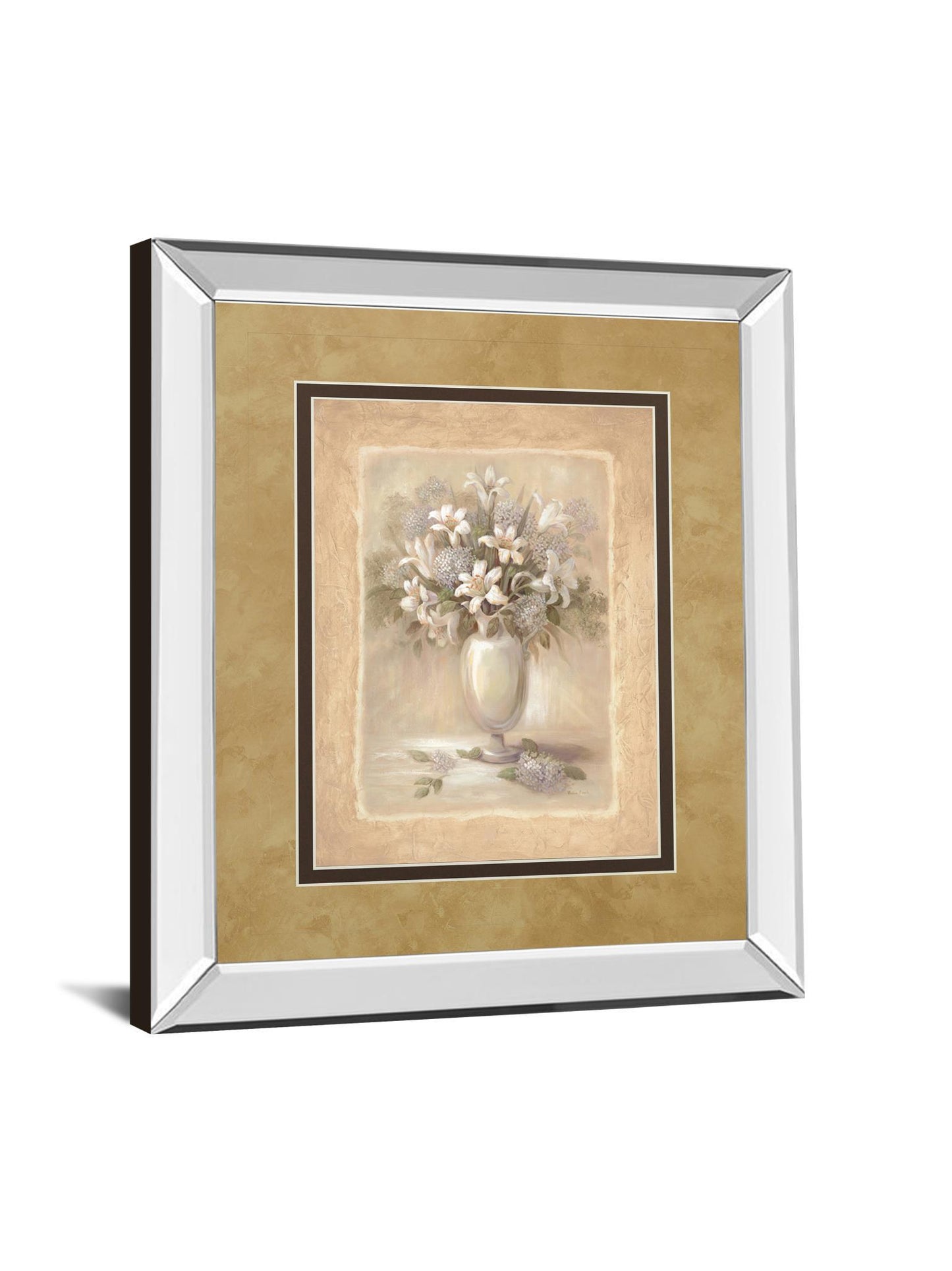 White Bounty Il By Vivian Flasch - Mirror Framed Print Wall Art - White Classy Art