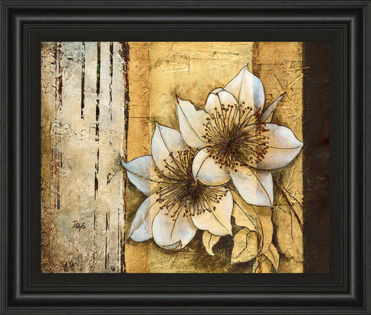 Exotic On Gold I By Patty Q - Framed Print Wall Art - Yellow - Gold Classy Art