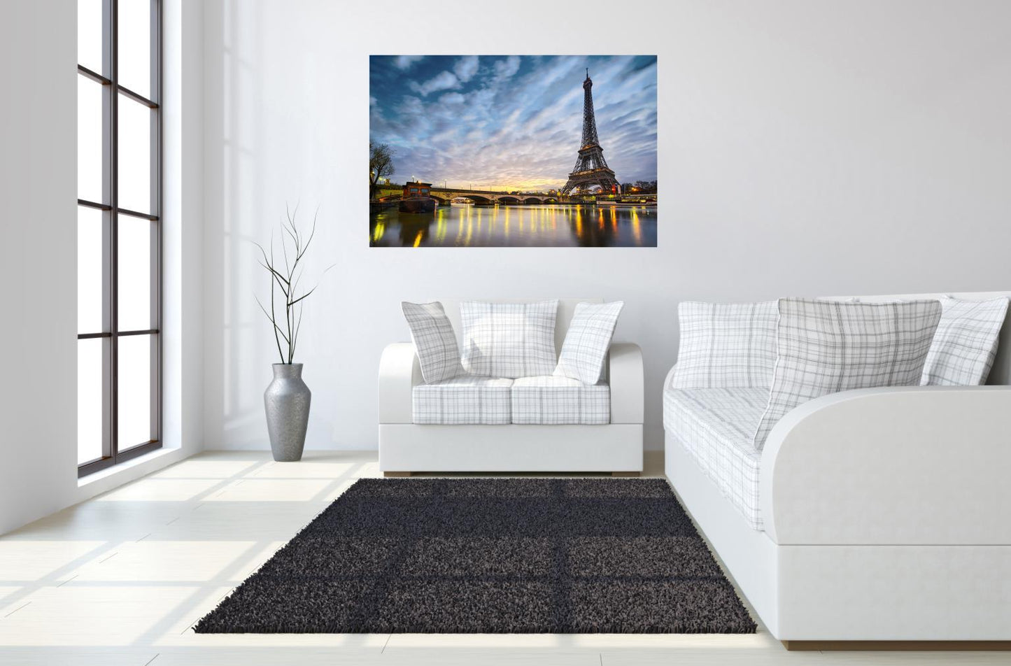 Tempered Glass Plus Foil Eiffel Tower - Blue Classy Art