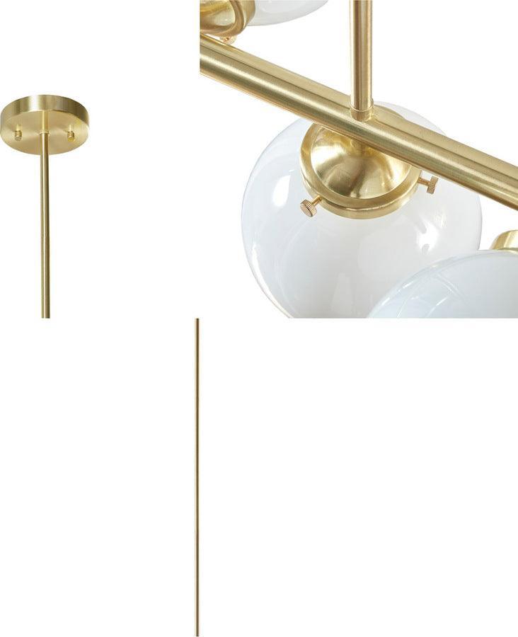 3-Light Chandelier with Frosted Glass Globe Bulbs Gold II151-0134 Olliix.com