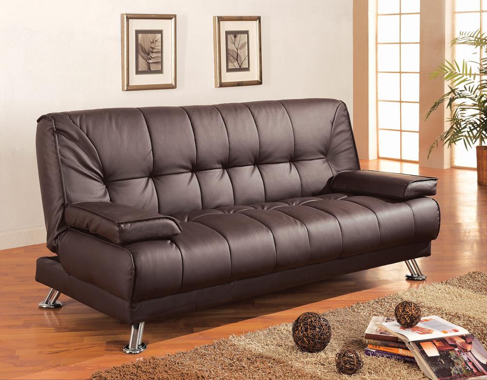 G300148 Casual Brown and Chrome Sofa Bed Coaster Z2 Premium