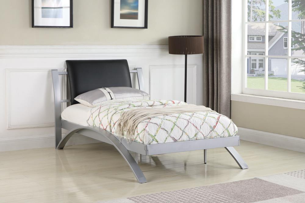 LeClair Contemporary Black and Silver Youth Twin Bed Coaster Z2 Premium