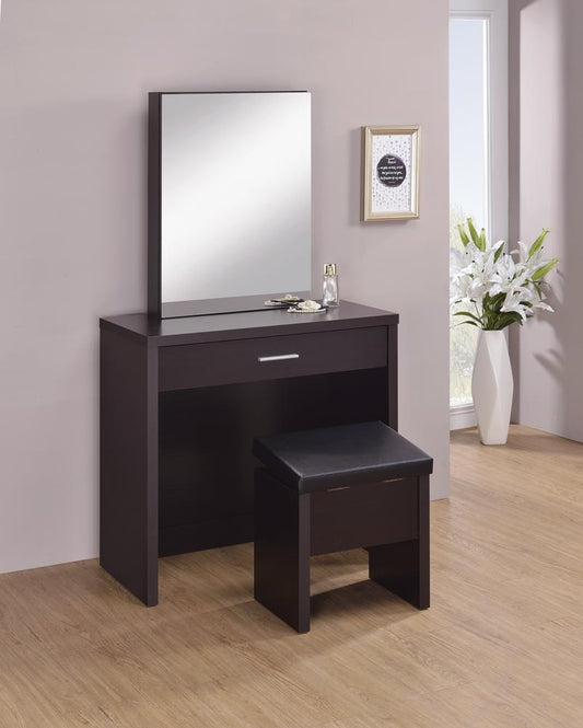 Cappuccino Vanity and Storage Bench Coaster Z2 Premium