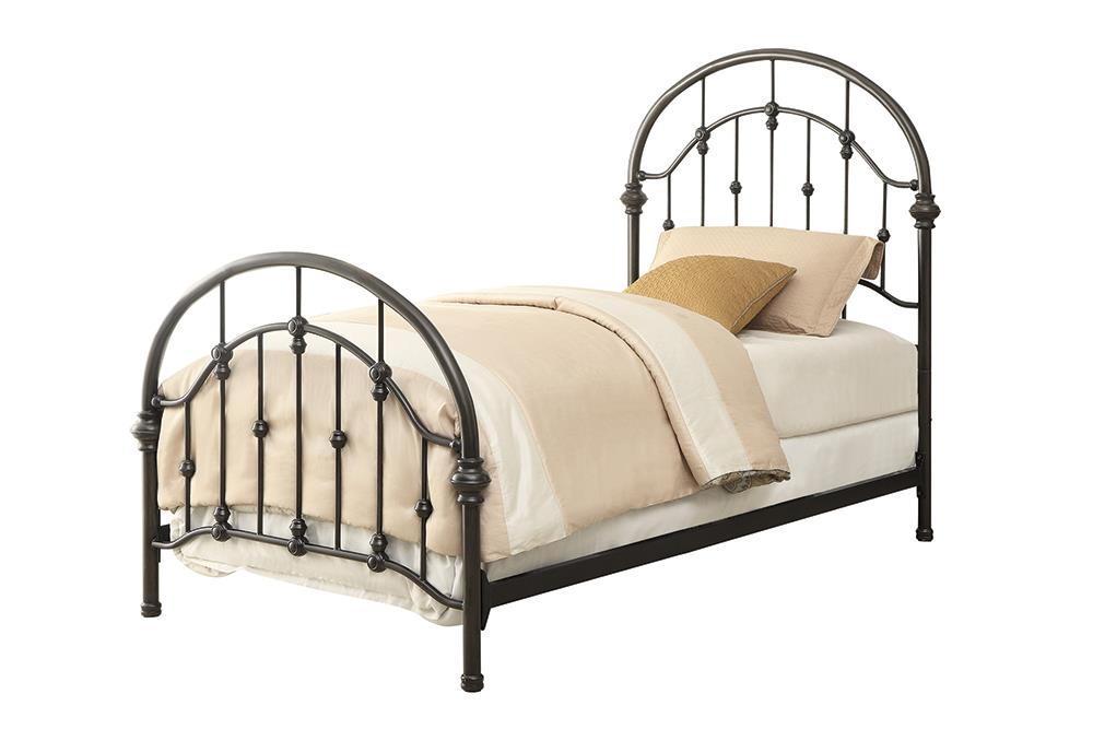 Maywood Transitional Black Metal Twin Bed Coaster Z2 Premium