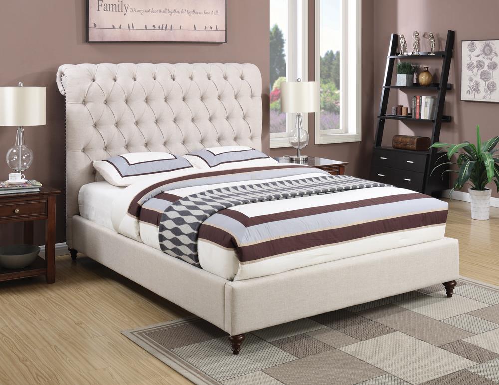 Devon Transitional Beige Eastern King Bed Coaster Z2 Premium