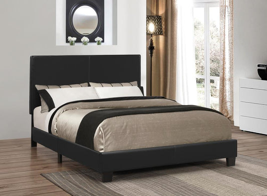 Mauve Upholstered Platform Black Queen Bed Coaster Z2 Premium