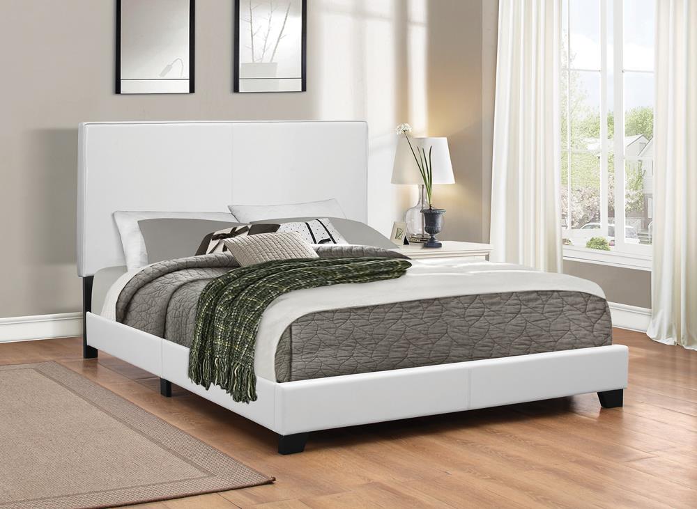 Mauve Upholstered Platform White Full Bed Coaster Z2 Premium