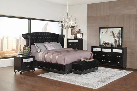 Barzini Black Upholstered King Bed Coaster Z2 Premium