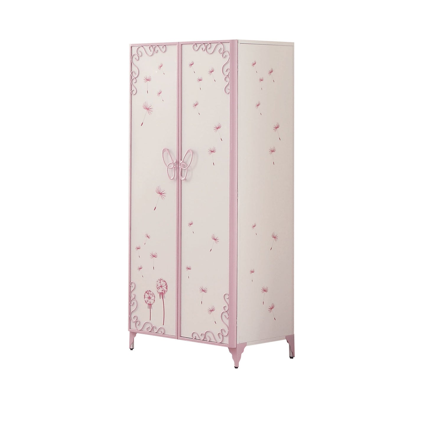 Priya II White & Light Purple Armoire ACME East