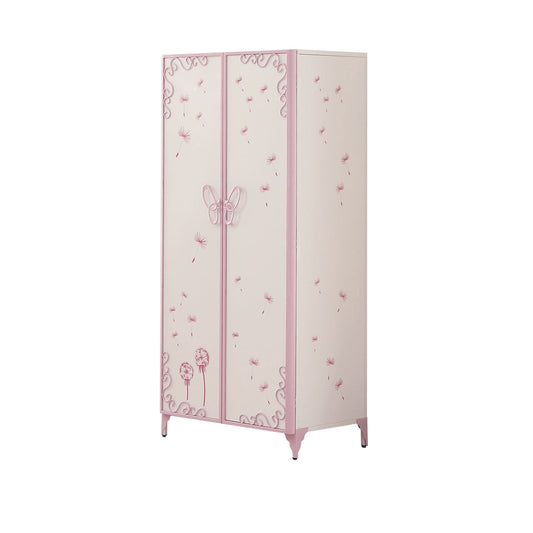 Priya II White & Light Purple Armoire ACME East