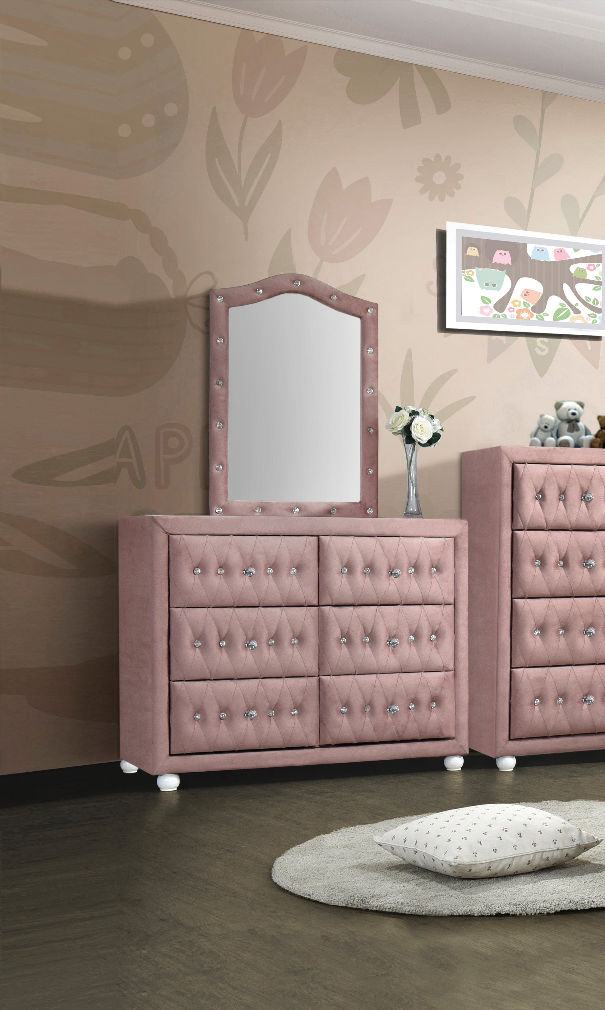 Reggie Pink Fabric Mirror ACME East