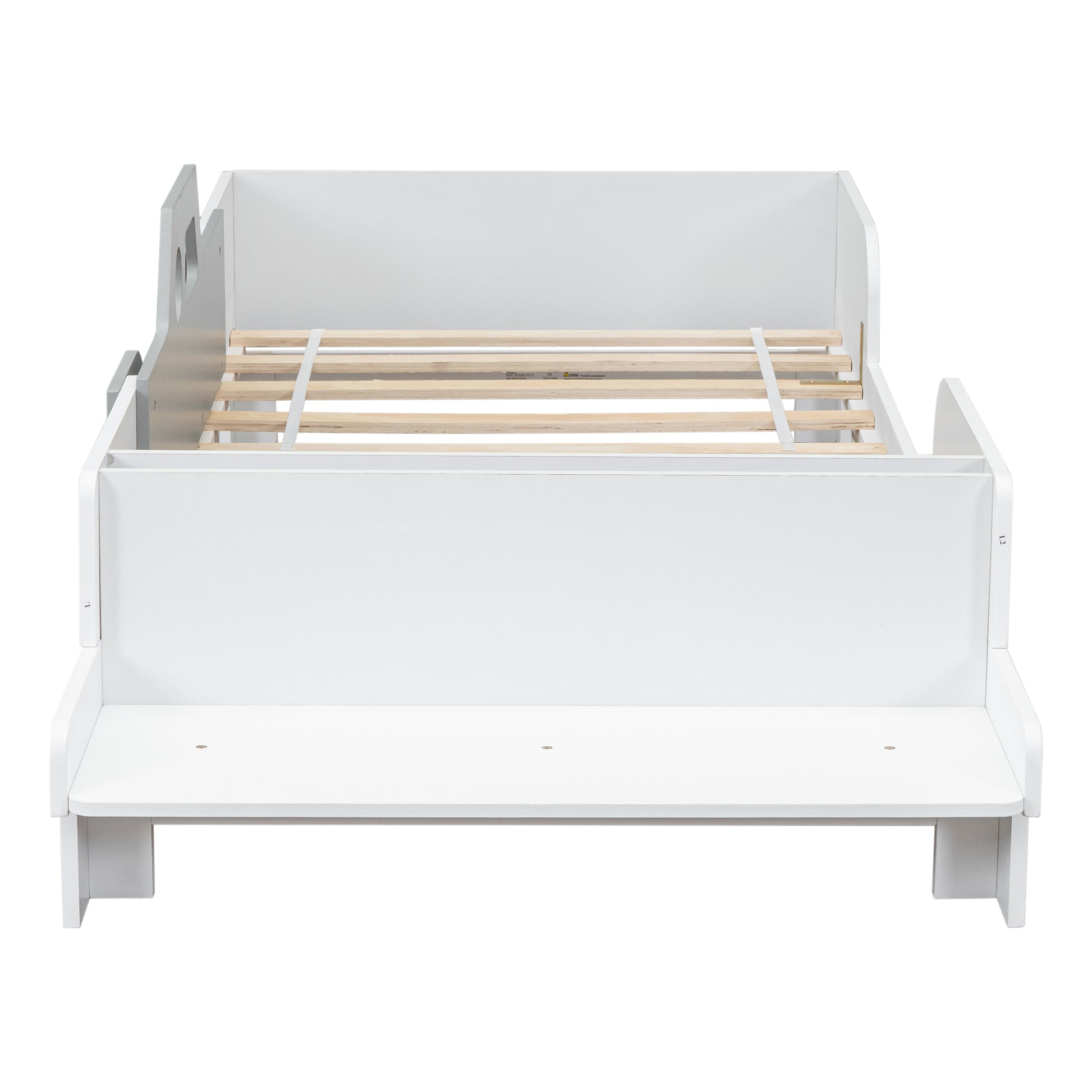 Car-Shaped Twin Wood Bed with Bench,White House to Home Furnishings LLC