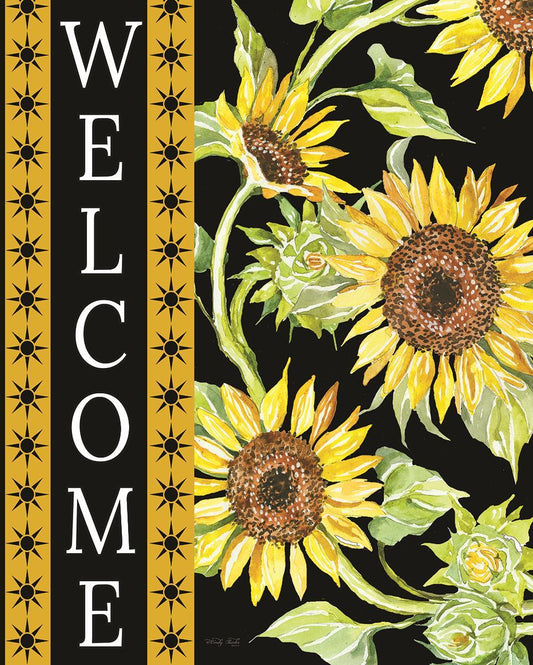 Framed Small - Welcome Sunflowers By Cindy Jacobs - Yellow Classy Art