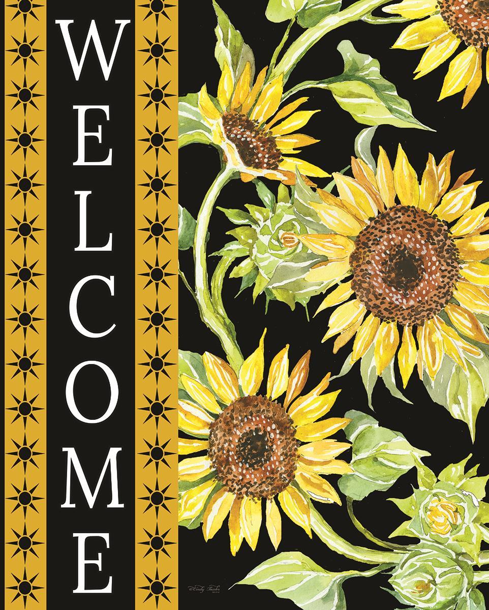Framed - Welcome Sunflowers By Cindy Jacobs - Yellow Classy Art