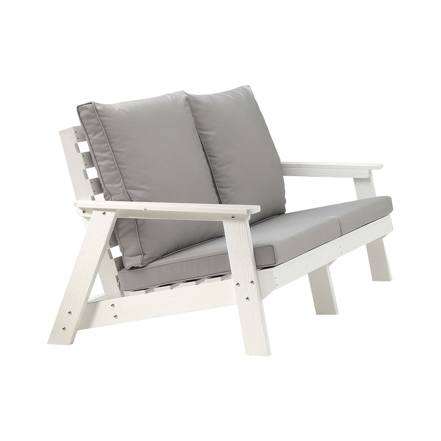 4-Piece Conversation Patio Set, HIPS Weather Resistance Outdoor Sofa and Coffee Table, White/Grey ***(FREE SHIPPING)*** House to Home Furnishings LLC