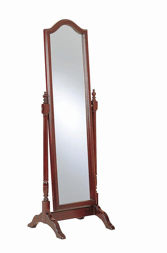 Traditional Red Brown Floor Mirror