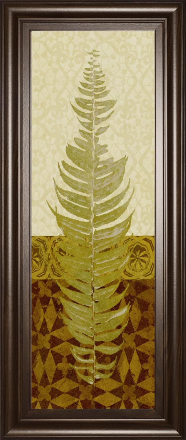 18x42 Tropical Frond II By Alonzo Saunders - Light Brown Classy Art