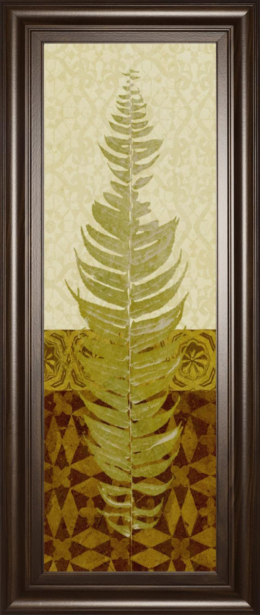 18x42 Tropical Frond II By Alonzo Saunders - Light Brown Classy Art