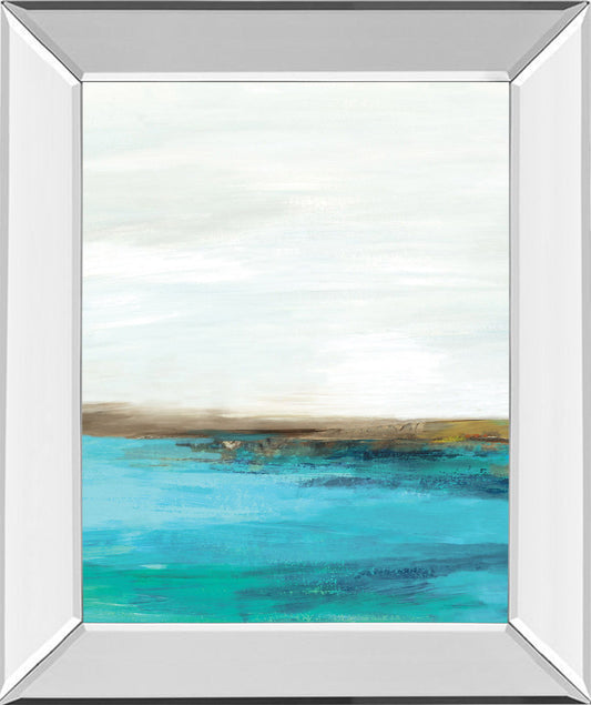 Pastoral Landscape I By Tom Reeves - Mirror Framed Print Wall Art - Blue Classy Art