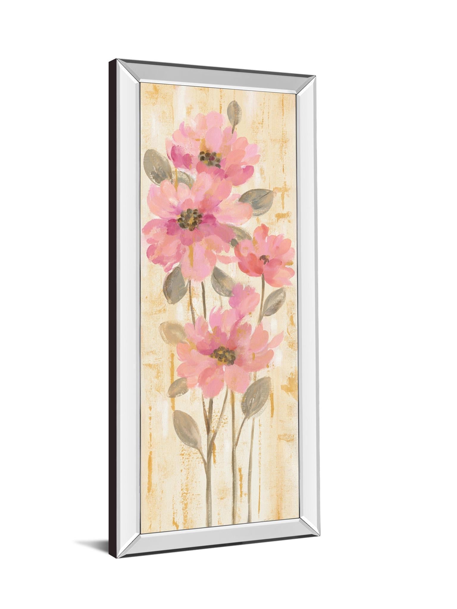 Beautiful Garden Tems I By Silvia Vassileva - Mirrored Frame Wall Art - Pink Classy Art