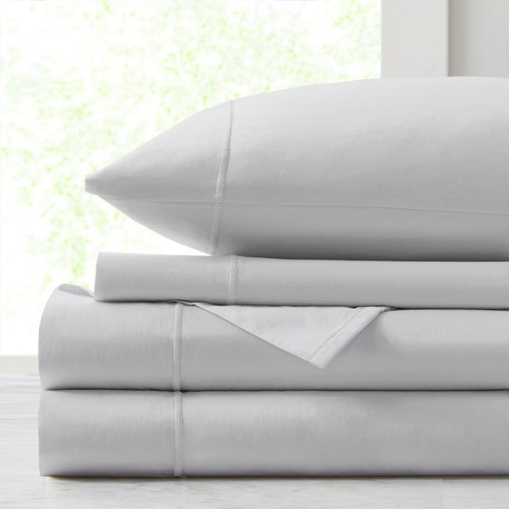 500TC Cotton Sheet Set Grey Queen Olliix.com