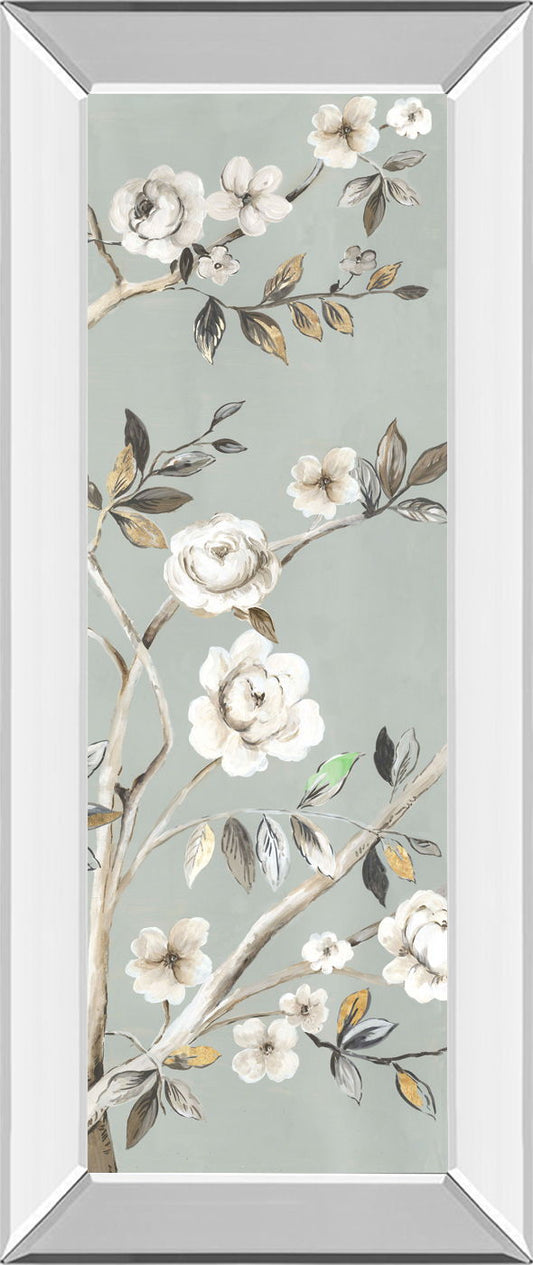 A Flower For You II By Asia Jensen - Mirrored Frame Wall Art - Light Gray Classy Art