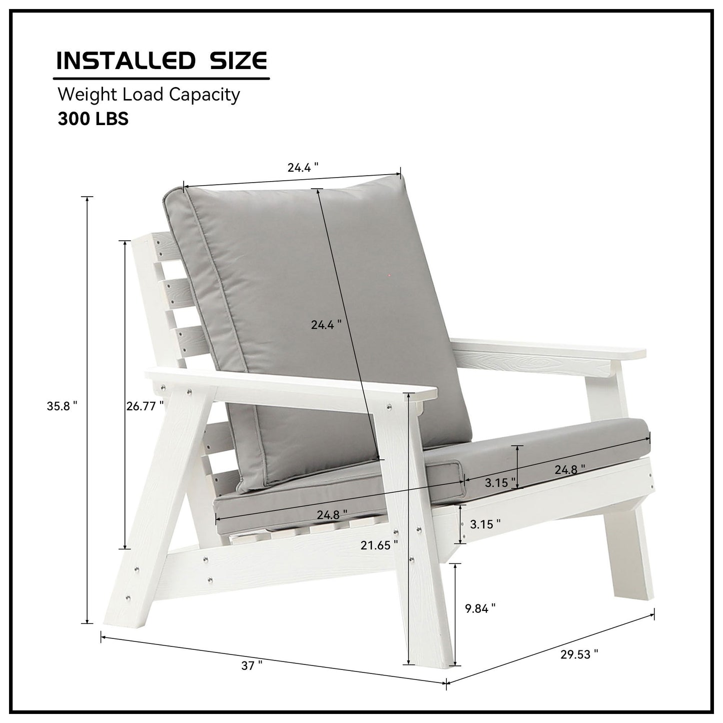 4-Piece Conversation Patio Set, HIPS Weather Resistance Outdoor Sofa and Coffee Table, White/Grey ***(FREE SHIPPING)*** House to Home Furnishings LLC