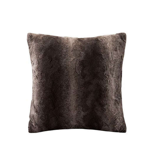 Faux Fur Square Pillow Brown Olliix.com