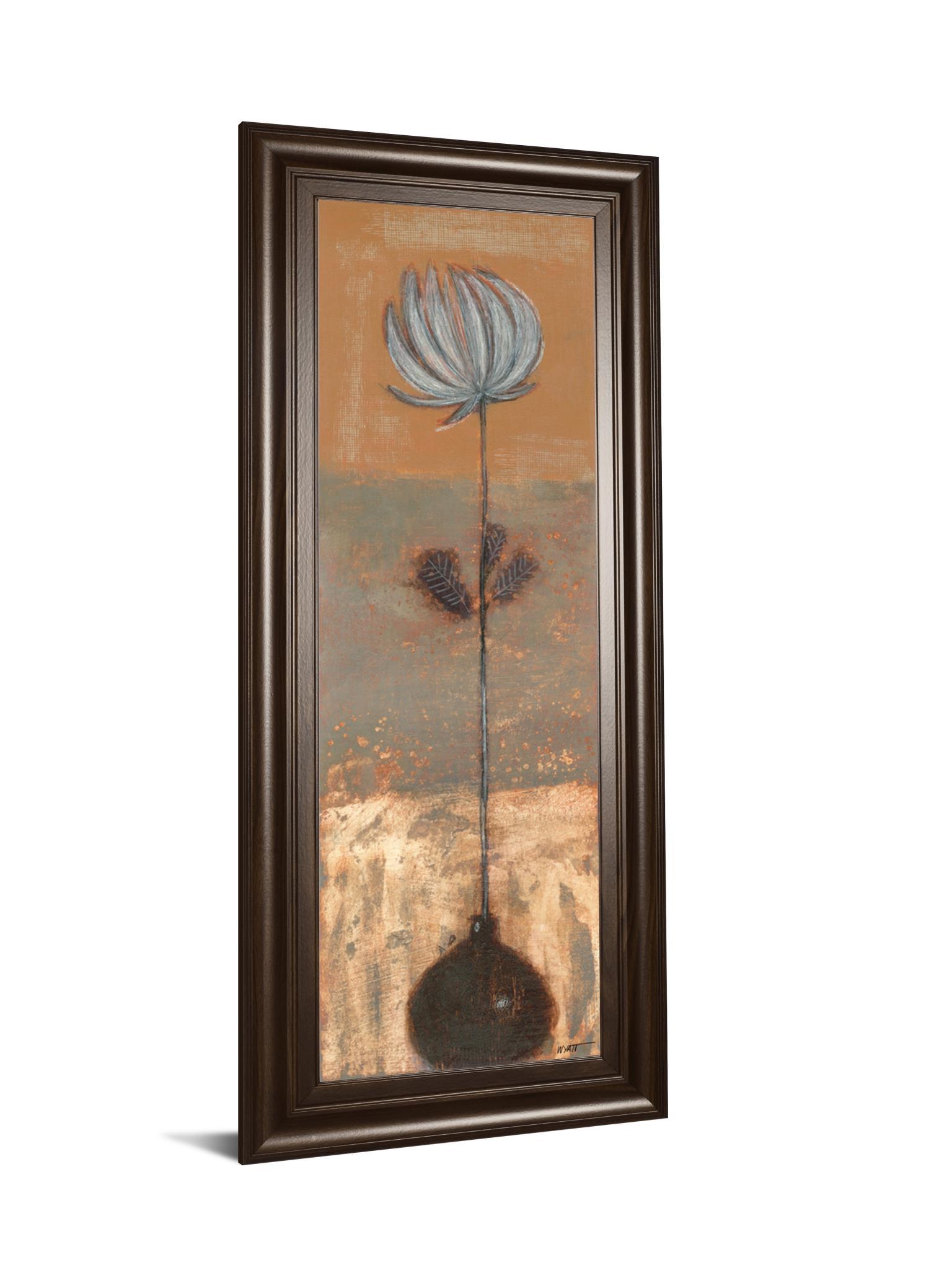 Solitary Flower I By Norman Wyatt - Framed Print Wall Art - Dark Gray Classy Art