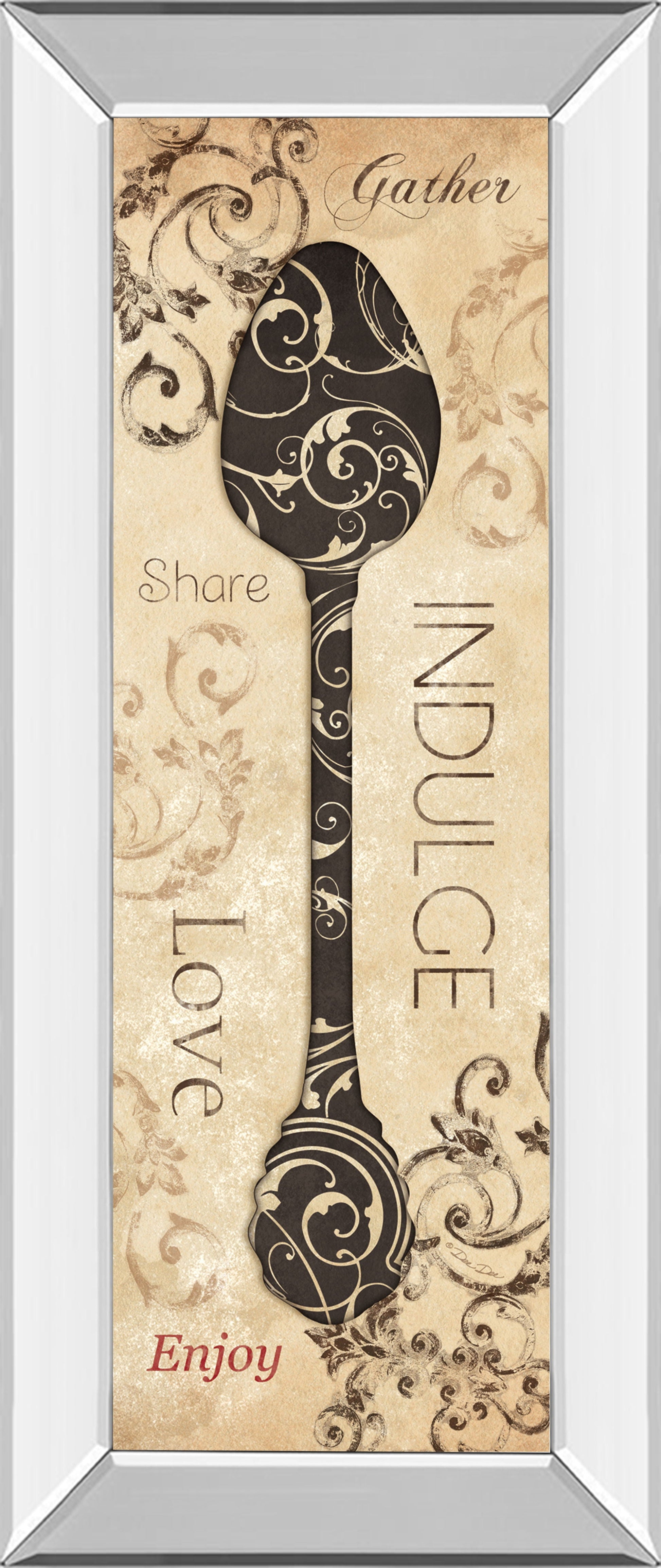 Indulge By Dee Dee - Mirror Framed Print Wall Art - Black Classy Art