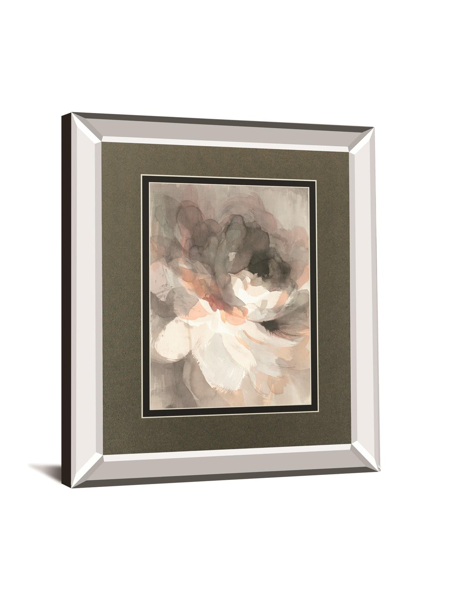 Abstract Peony By Danhui Nai Mirrored Frame - Green Classy Art