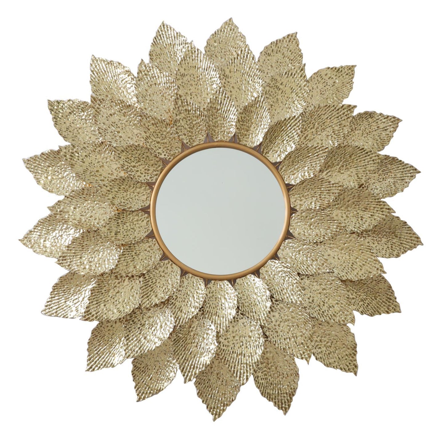 37x37 Metal Wall Mirror - Yellow Classy Art