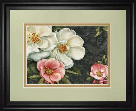 Floral Damask I By Lisa Audit - Framed Print Wall Art - White Classy Art