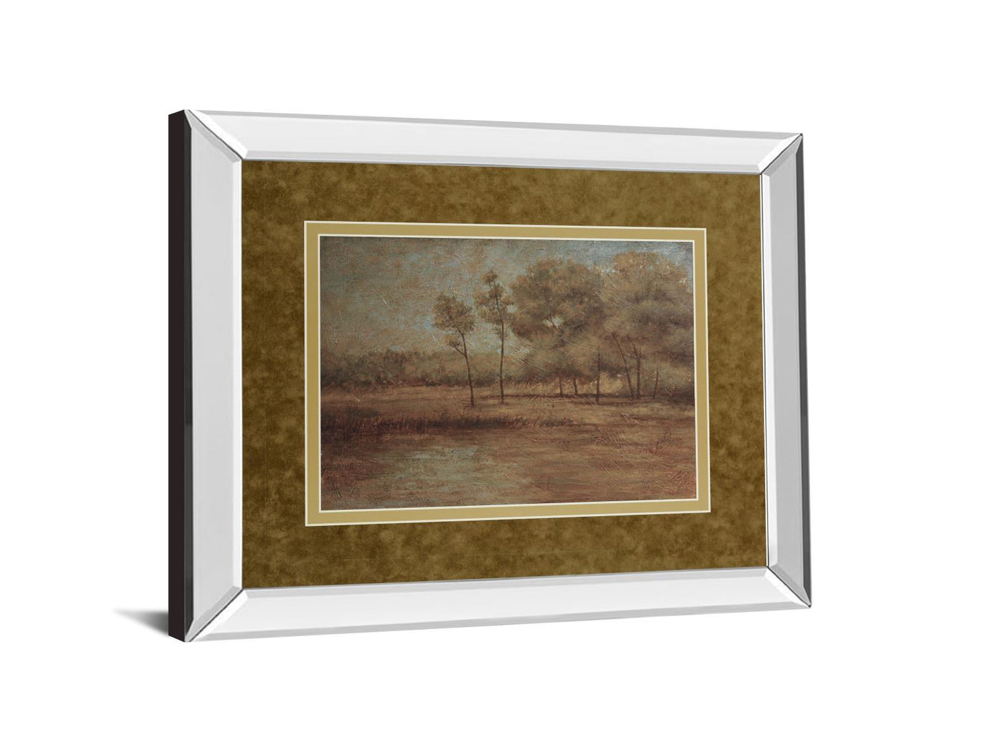 Woodland Solitude By Veronica Faust - Mirror Framed Print Wall Art - Dark Brown Classy Art