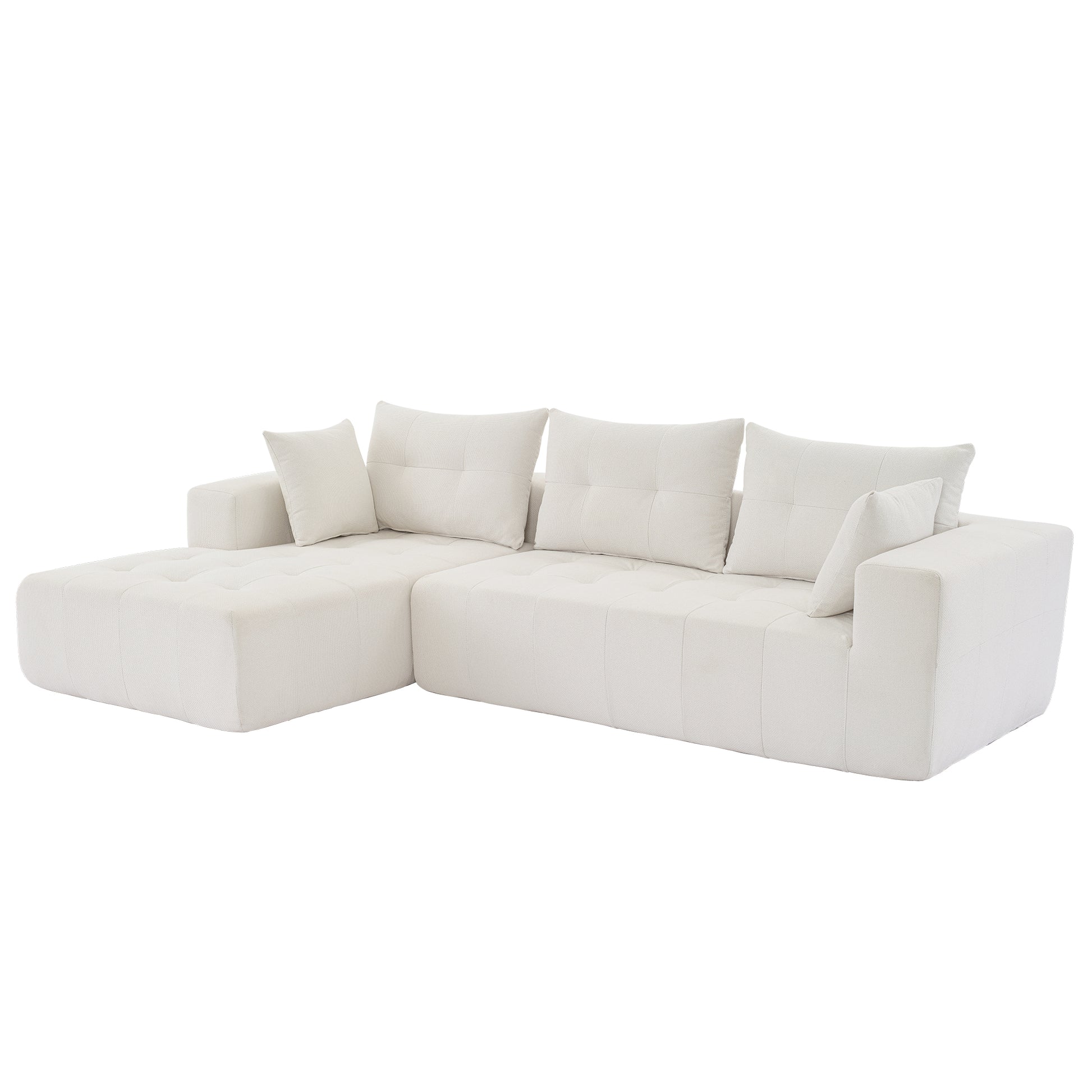 110*69" Modular Sectional Living Room Sofa Set, Modern Minimalist Style Couch, Installation-free sofa, Upholstered Sleeper Sofa for Living Room, Bedroom, Salon, 2 PC Free Combination, L-Shape, Linen House to Home Furnishings LLC