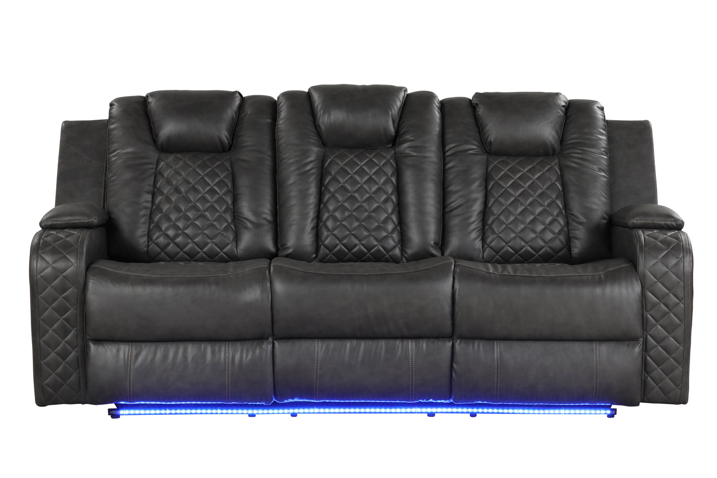 Benz LED & Power Recliner 2 PC Made With Faux Leather in Black (FREE SHIPPING) House to Home Furnishings LLC