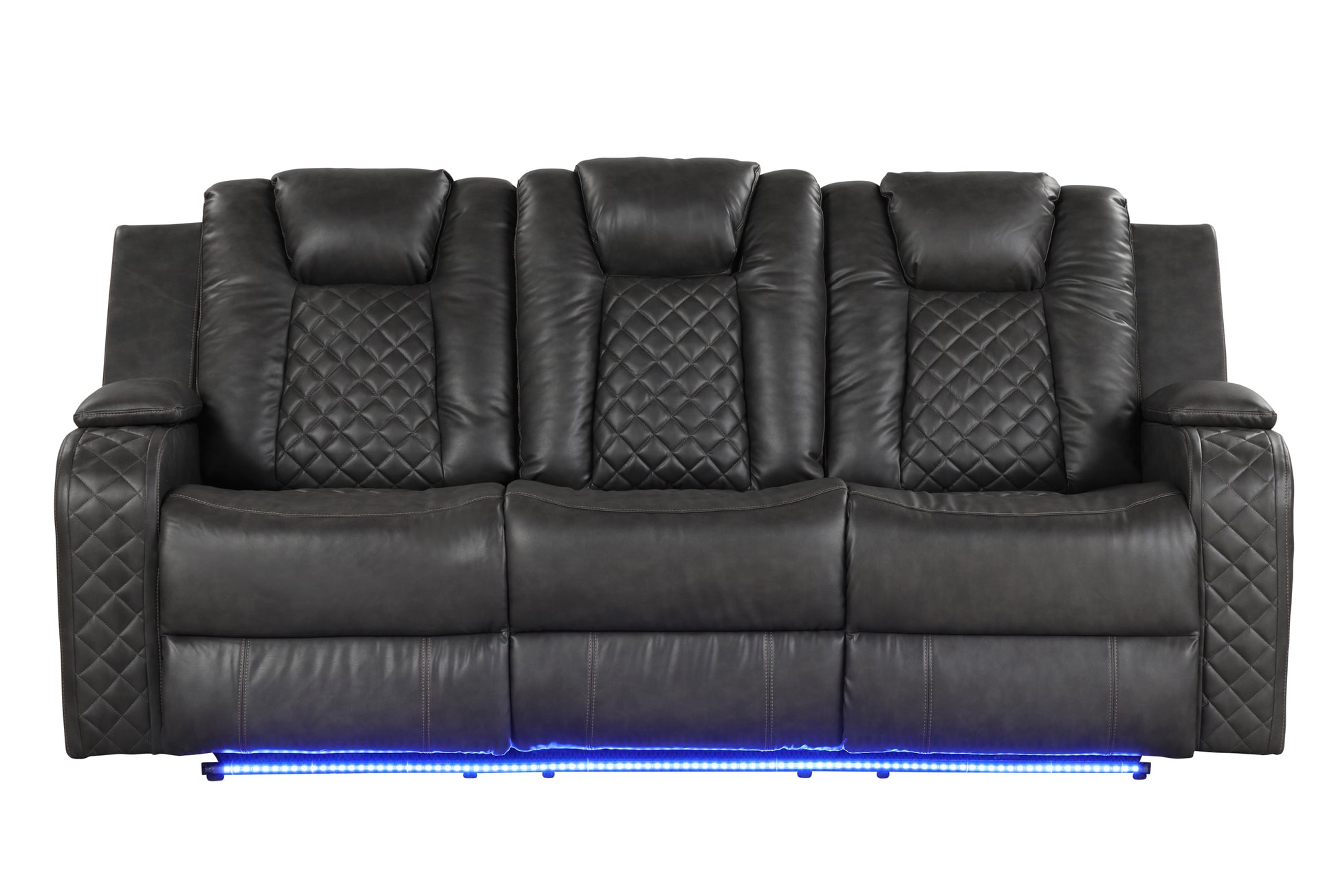 Benz LED & Power Recliner 2 PC Made With Faux Leather in Black (FREE SHIPPING) House to Home Furnishings LLC