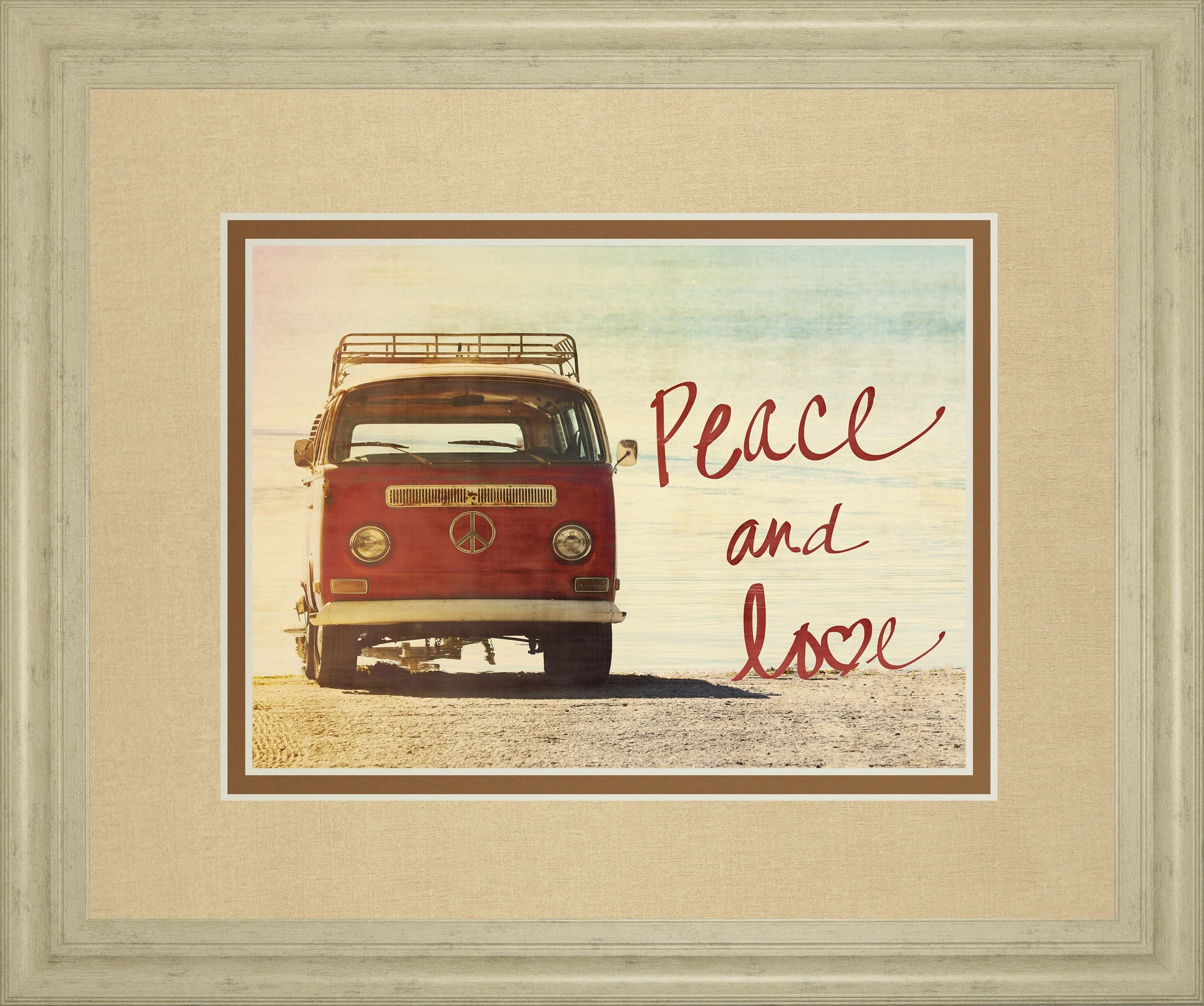 Peace And Love By Gail Peck - Framed Print Wall Art - Red Classy Art