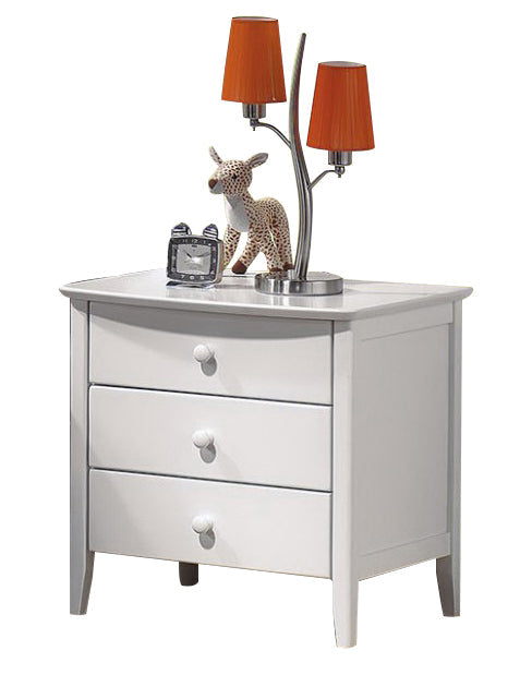 Acme San Marino Youth 3-Drawer Nightstand in White 09158 ACME East