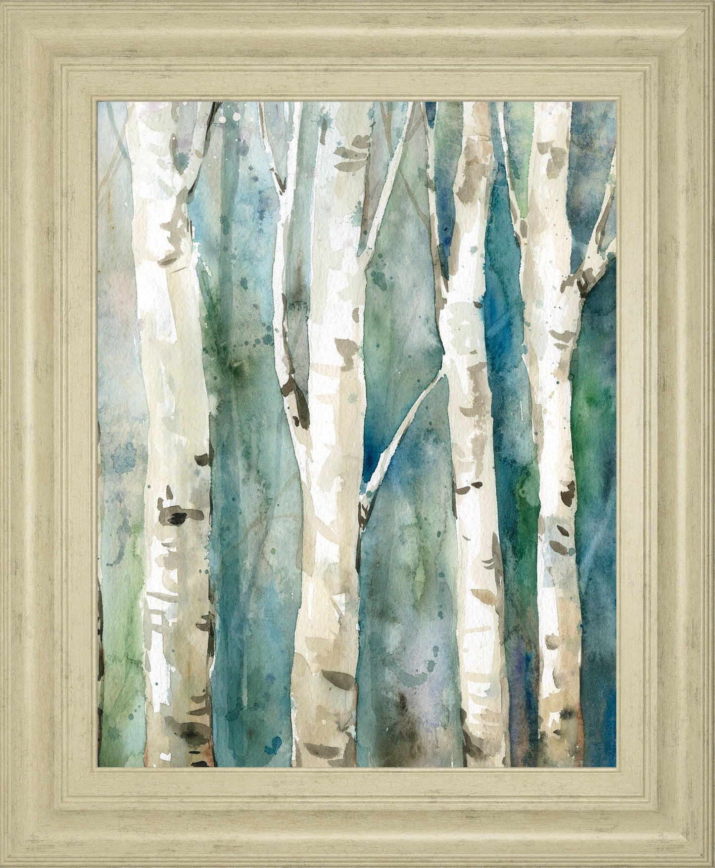 River Birch Il By Carol Robinson - Framed Print Wall Art - Blue Classy Art